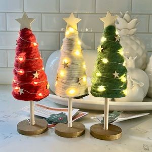 Target Bulleye’s Lit Yarn Christmas Trees